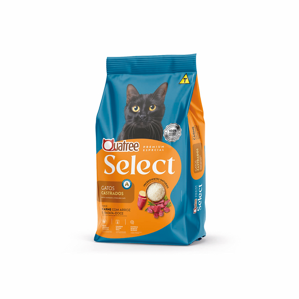 QUATREE SELECT GATO CASTRADO MIX DE CARNE 1 KG
