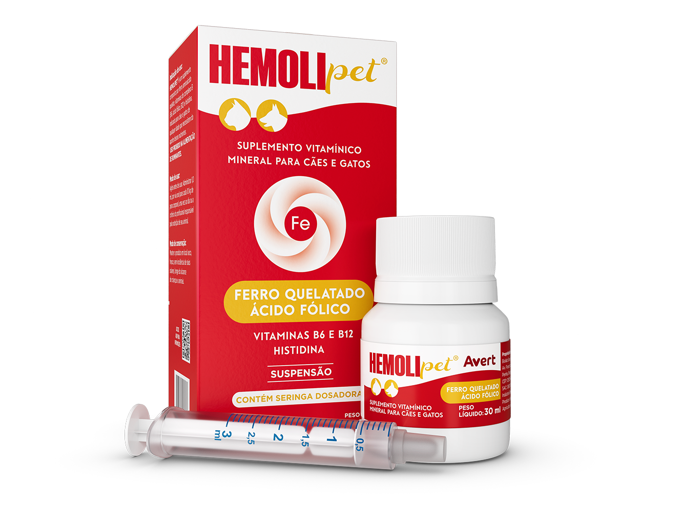 HEMOLIPET SUSPENSAO 30 ML  AVERT SUPLEMENTO PARA CAES E GATOS