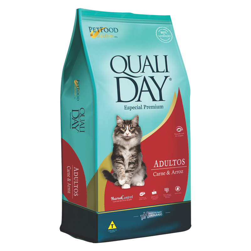 RAÇÃO QUALIDAY PARA GATOS ADULTOS SABOR CARNE 10,1 KG