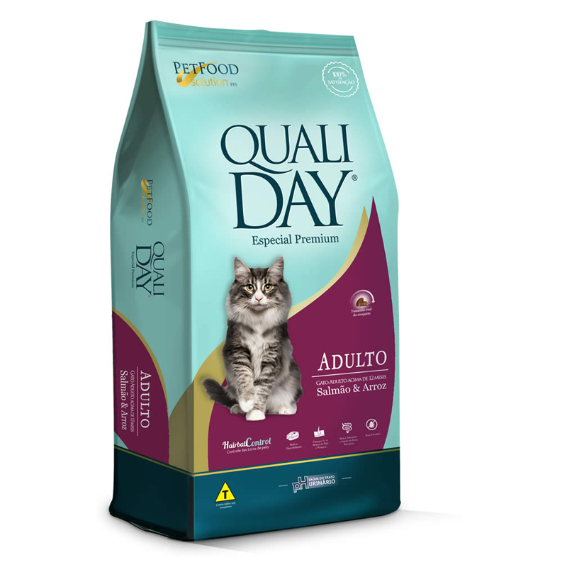 RAÇÃO QUALIDAY PARA GATOS ADULTOS SABOR SALMÃO 1 KG