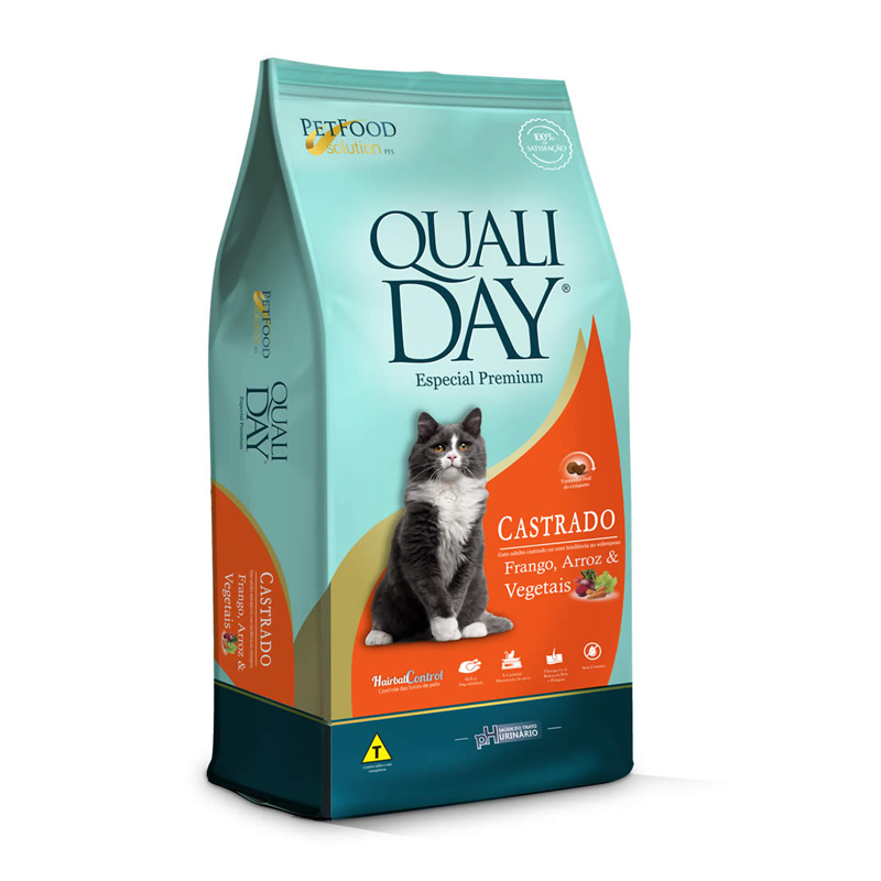 RAÇÃO QUALIDAY PARA GATOS ADULTOS CASTRADOS SABOR FRANGO 1 KG