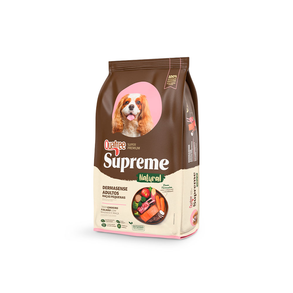 RAÇÃO QUATREE SUPREME DERMASENSE PARA CÃES ADULTOS DE PORTE PEQUENO 