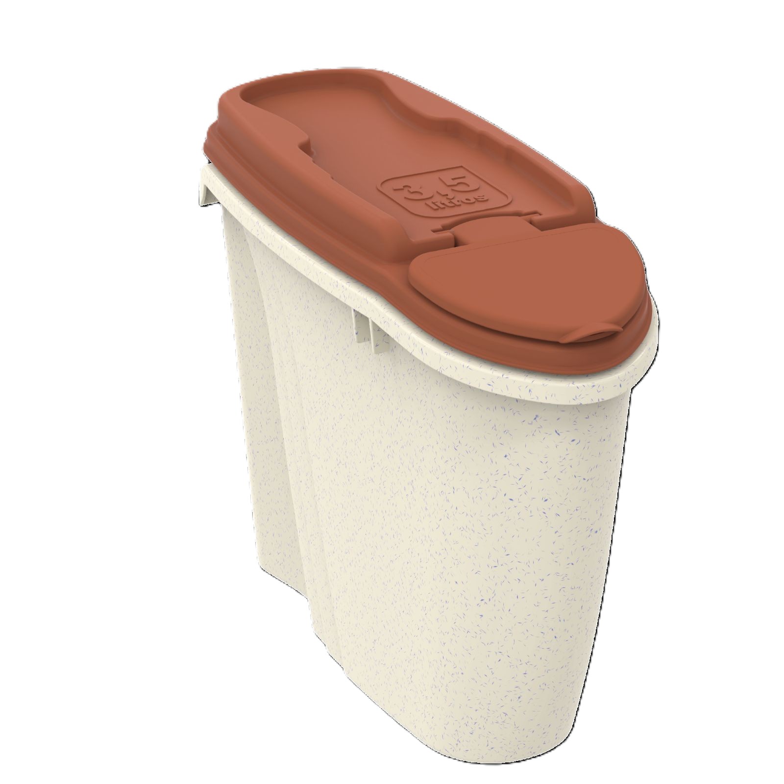 ARMAZENADOR DE RAÇÃO DISPENSER HOME 3,5 LITROS MÁRMORE TERRA VERMELHA