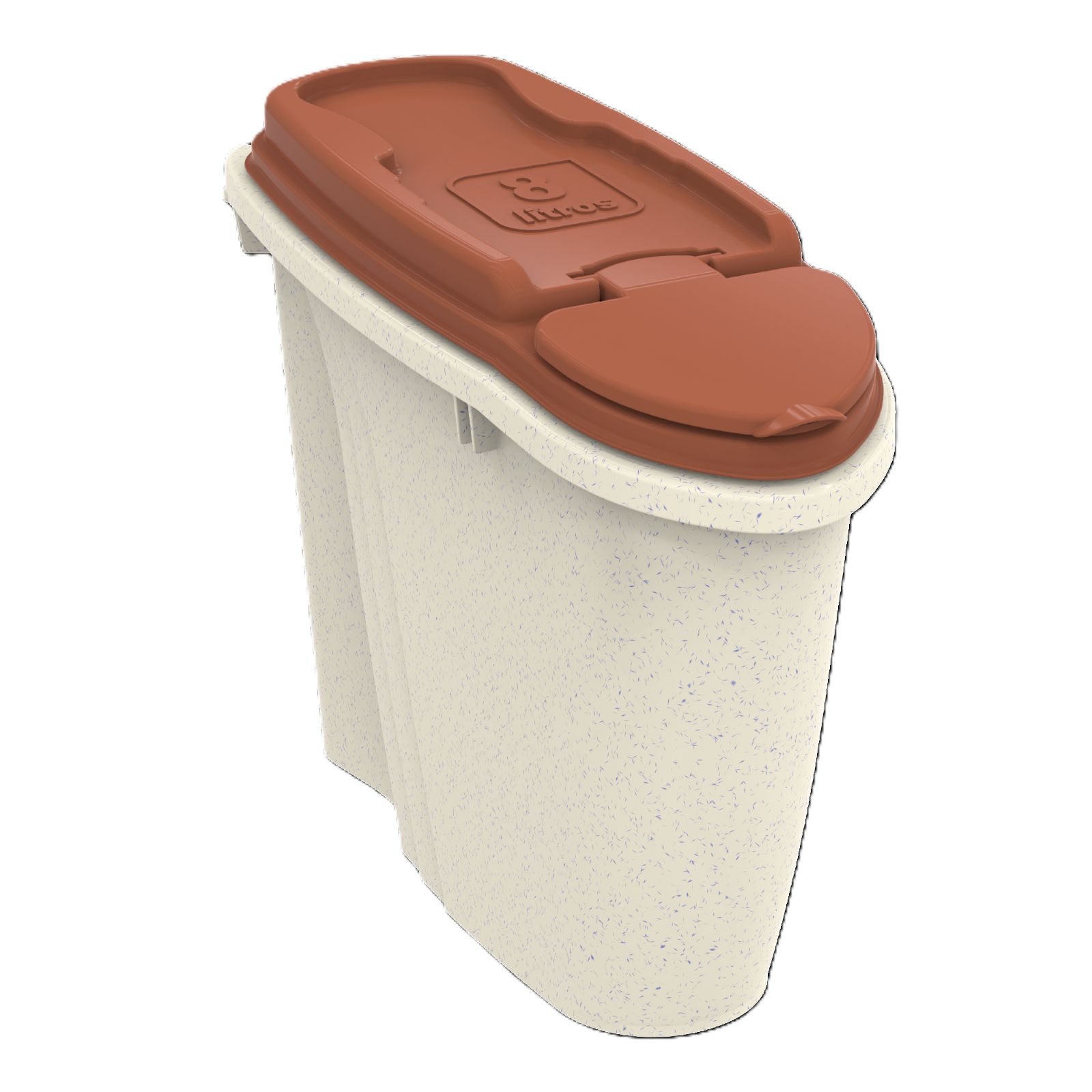 ARMAZENADOR DE RAÇÃO DISPENSER HOME 8 LITROS  MÁRMORE TERRA VERMELHA