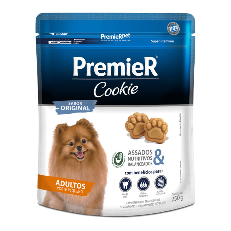 biscoito cookie para cães adultos de raças pequenas sabor frango 250 gr