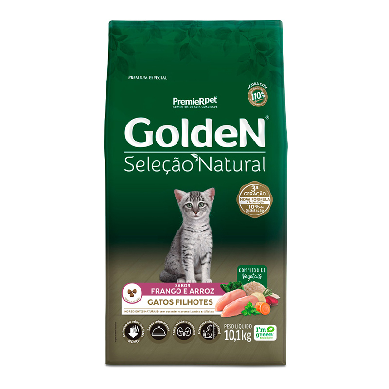 RAÇÃO SECA PREMIER SELEÇÃO NATURAL PARA GATOS FILHOTES SABOR FRANGO E ARROZ 10,1 KG