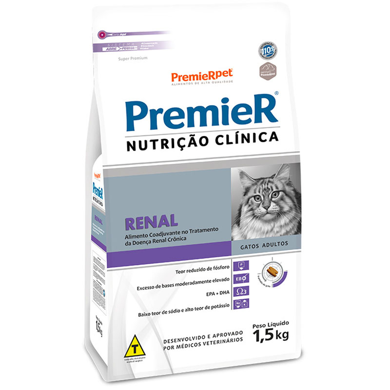 Ração SECA Premier Nutrição Clínica Renal para Gatos ADULTOS 1,5 KG