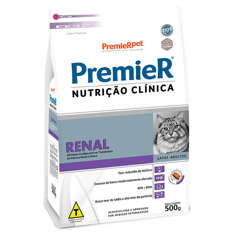 Ração seca Premier Nutrição Clínica Renal para Gatos ADULTOS 500 gr
