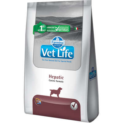 RAÇÃO SECA FARMINA VET LIFE NATURAL HEPATIC PARA CÃES COM INSUFICIÊNCIA HEPÁTICA 2KG