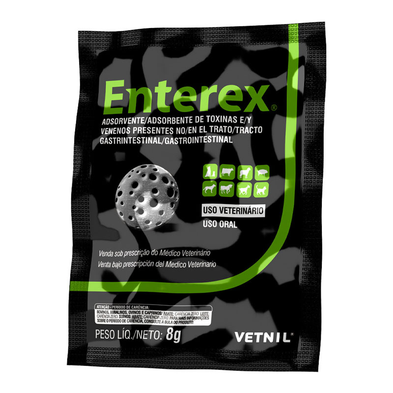 Adsorvente de Toxinas e Venenos Enterex Vetnil SACHÊ - 8 GR