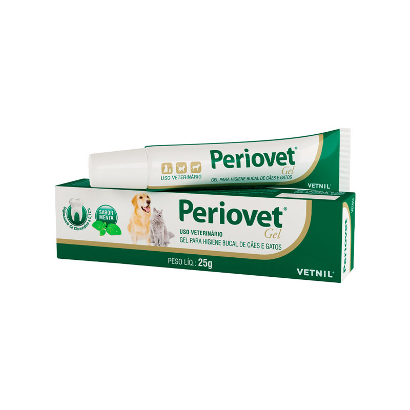 Higienizador Bucal Gel Periovet Vetnil para Cães e Gatos - 25 gr