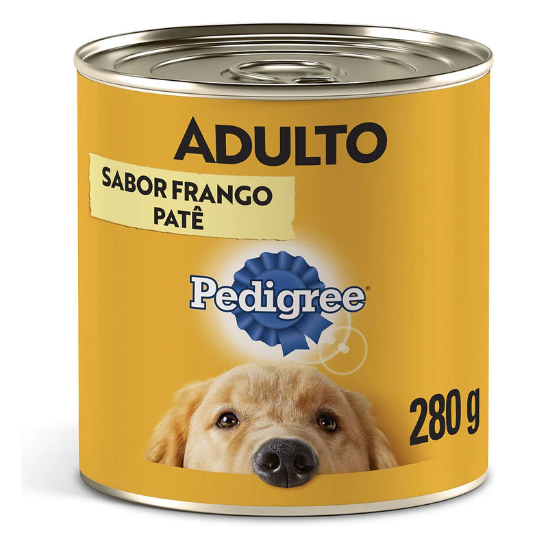 RAÇÃO ÚMIDA PEDIGREE LATA PATÊ DE FRANGO PARA CÃES ADULTOS - 280 G