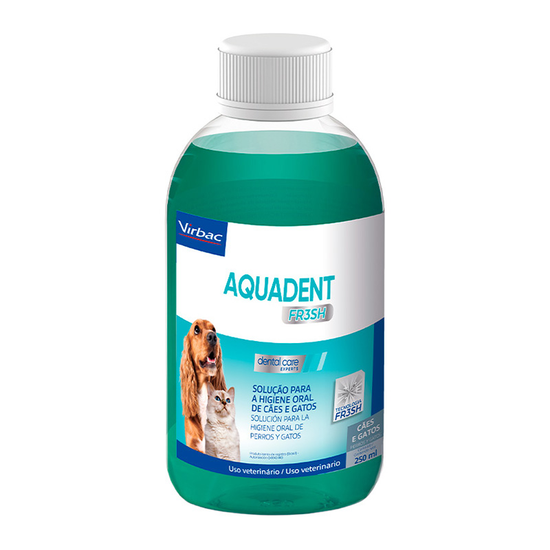 Solução Oral Virbac Aquadent Fr3sh para Cães e Gatos 250 ml