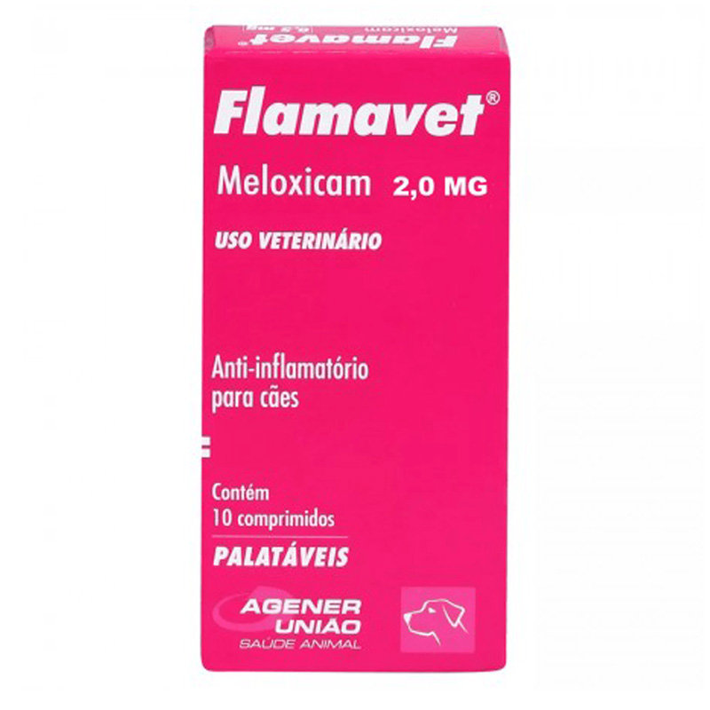 Anti-Inflamatório flamavet Agener União para Cães 2 mg 10 comprimidos