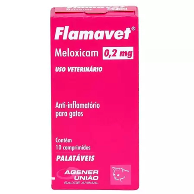 Anti-Inflamatório blistes Agener União Flamavet para Gatos 0,2 mg 10 comprimidos