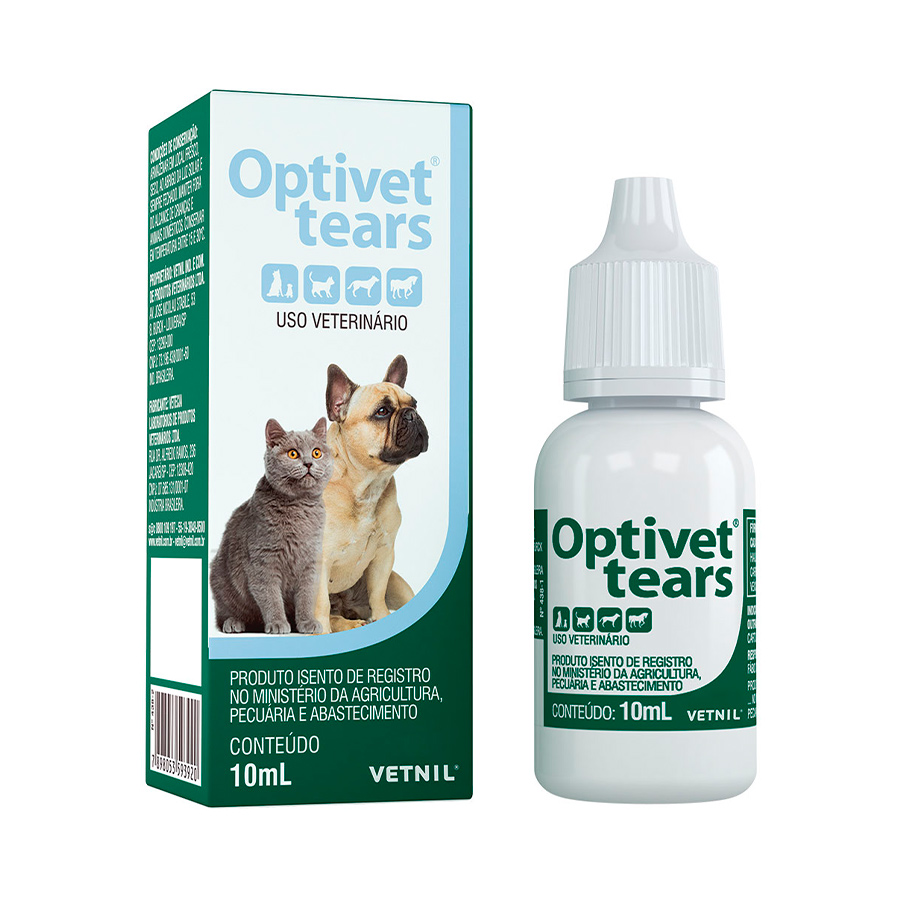 COLÍRIO Optivet Tears Vetnil para Cães e Gatos 10 ML