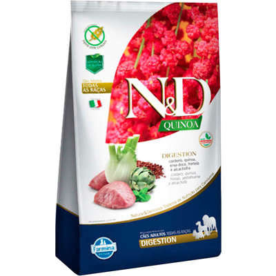 RAÇÃO SECA FARMINA N&D QUINOA DIGESTION CORDEIRO PARA CÃES ADULTOS DE TODAS AS RAÇAS 2,5KG