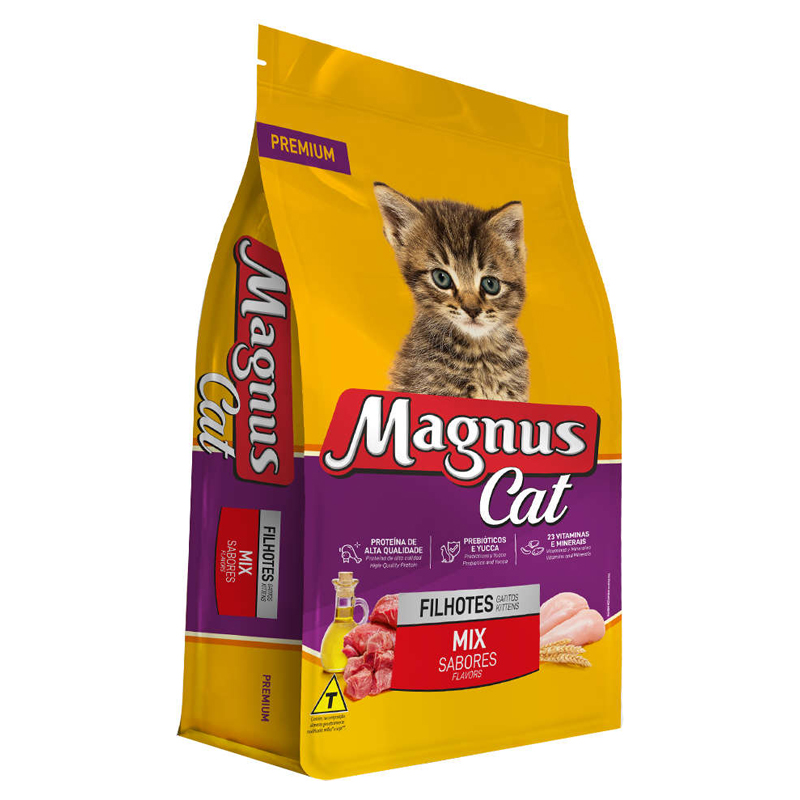 RAÇÃO MAGNUS CAT PREMIUM FILHOTES MIX DE SABORES 