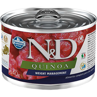 RAÇÃO ÚMIDA N&D QUINOA WEIGHT MANAGEMENT PARA CÃES ADULTOS 140GR