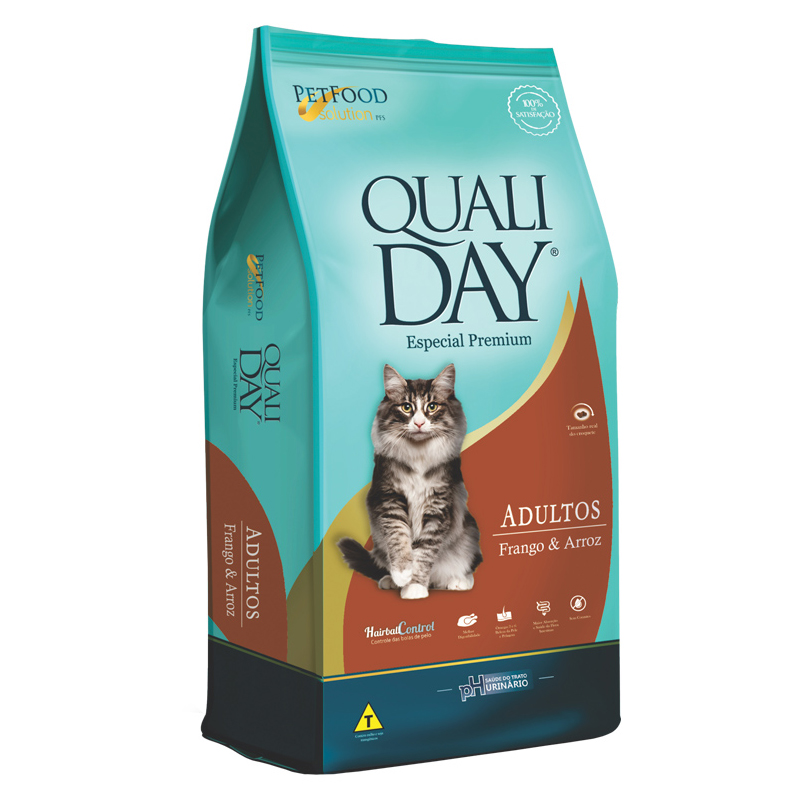 RAÇÃO QUALIDAY PARA GATOS ADULTOS SABOR FRANGO 1 KG