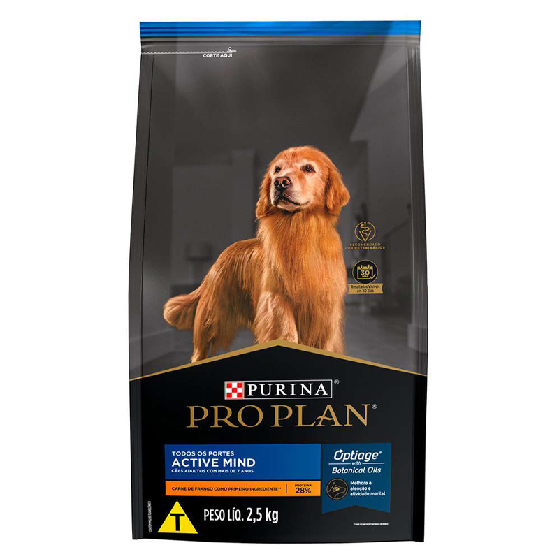 RAÇÃO SECA NESTLÉ PURINA PRO PLAN PARA CÃES ADULTOS COM MAIS DE 7 ANOS TODOS OS TAMANHOS 2,5KG