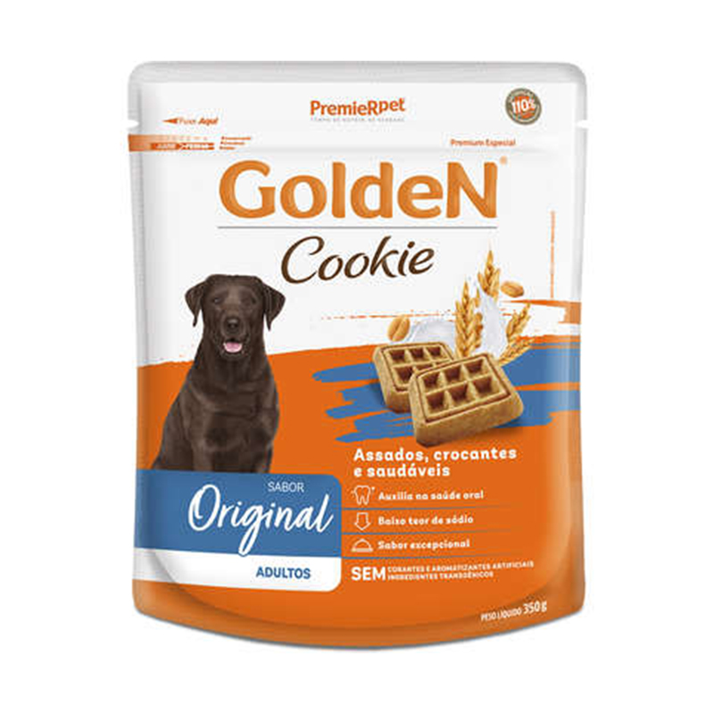 Biscoito Premium especial Golden para Cães Adultos sabor original cookie 350 gramas