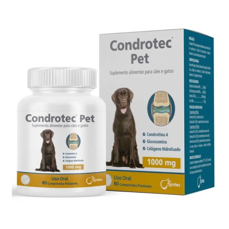 SUPLEMENTO ALIMENTAR SYNTEC CONDROTEC PET 1000 MG PARA CÃES E GATOS