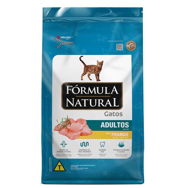 RACÃO SECA FÓRMULA NATURAL SUPER PREMIUM GATOS ADULTOS SABOR FRANGO 1KG