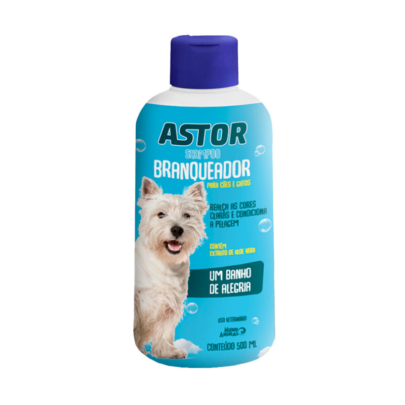 Shampoo Astor Branqueador para Cães e Gatos 500 ml mundo animal