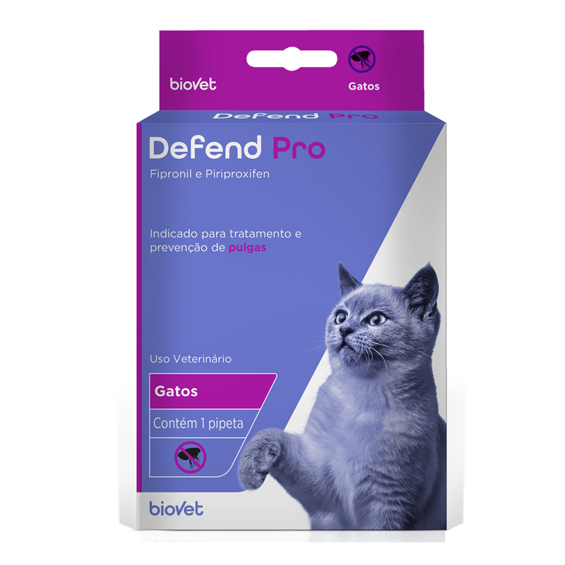 ANTIPULGAS DEFEND PRO PARA GATOS DE ATÉ 10 KG COM 1 PIPETA