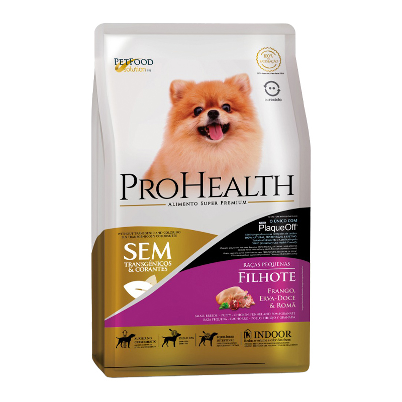 RAÇÃO PROHEALTH PARA CÃES FILHOTES DE PORTE PEQUENO SABOR FRANGO 2,5 KG