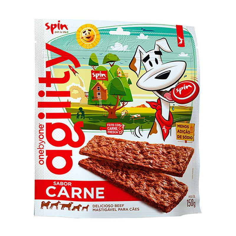 BIFINHO PARA CÃES SABOR CARNE BEEF AGILITY SPIN PET 150 GR