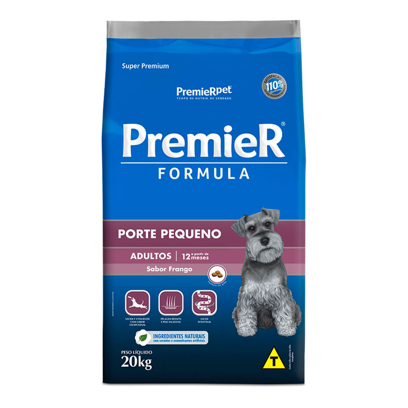 RAÇÃO PREMIER SUPER PREMIUM PARA CÃES ADULTOS DE RAÇAS PEQUENAS SABOR FRANGO 20 KG