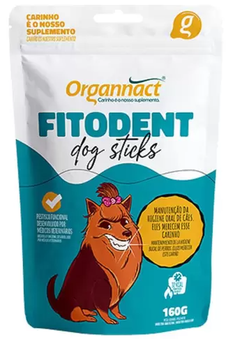 SUPLEMENTO PARA HIGIENE ORAL DE CÃES FITODENT DOG STICKS PALITOS 160 GR