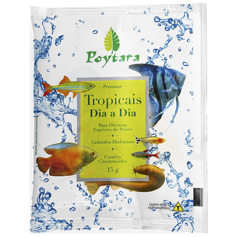 RAÇÃO POYTARA PARA PEIXES TROPICAIS DIA A DIA PREMIUM 15 GR