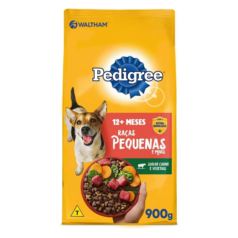 RAÇÃO SECA PEDIGREE CARNE E VEGETAIS PARA CÃES ADULTOS RAÇAS PEQUENAS E MINIS 900GR