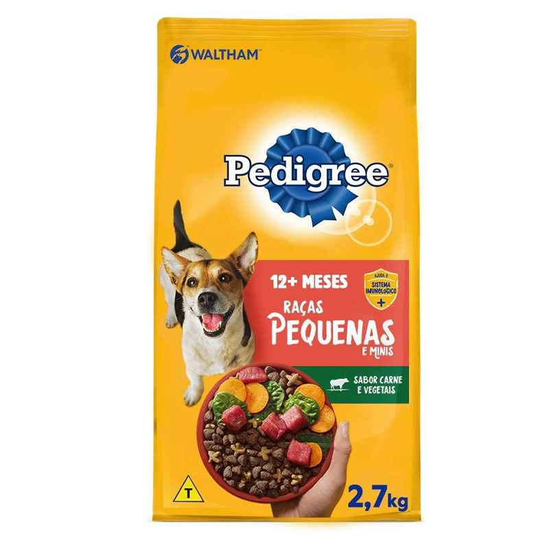 RAÇÃO SECA PEDIGREE CARNE E VEGETAIS PARA CÃES ADULTOS RAÇAS PEQUENAS E MINIS 2,7KG