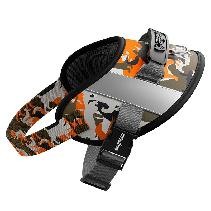 PEITORAL PARA CACHORROS POWER UP ORANGE CAMOUFLAGE - M