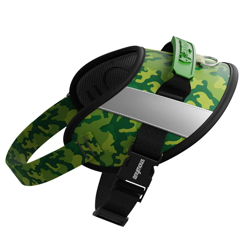 PEITORAL PARA CACHORROS POWER UP GREEN CAMOUFLAGE - P