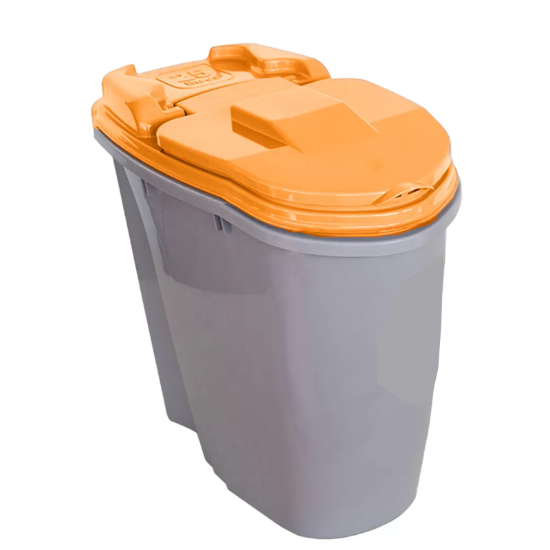 DISPENSER ORGANIZADOR PARA ALIMENTOS E RAÇÃO DE CÃES E GATOS HOME 3,5 LITROS LARANJA PLAST PET