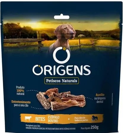 PETISCO NATURAL ORIGENS PREMIUM ESPECIAL PETISCOS BITES BOCHECHA BOVINA 250GR