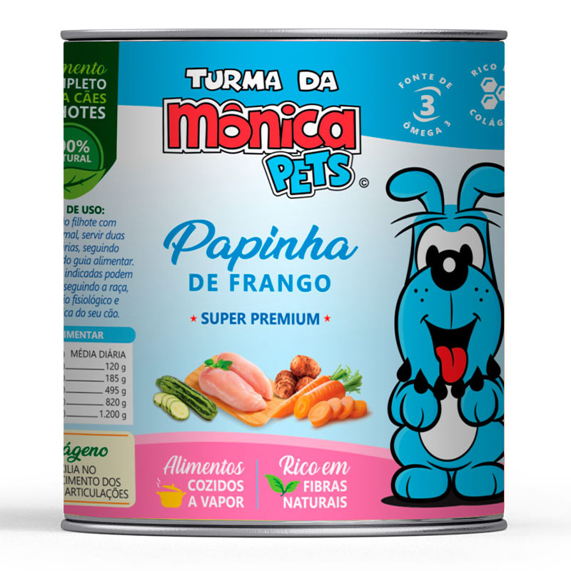 RAÇÃO ÚMIDA PARA CÃES TURMA DA MÔNICA PETS PAPINHA DE FRANGO - 280 GR