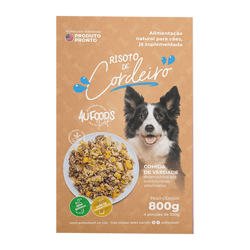 ALIMENTO NATURAL PARA CÃES AUFOODS RISOTO DE CORDEIRO - 800 GR