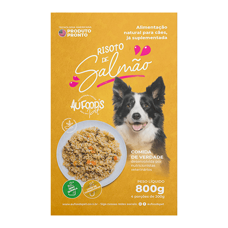 ALIMENTO NATURAL PARA CÃES AUFOODS RISOTO DE SALMAO - 800 GR