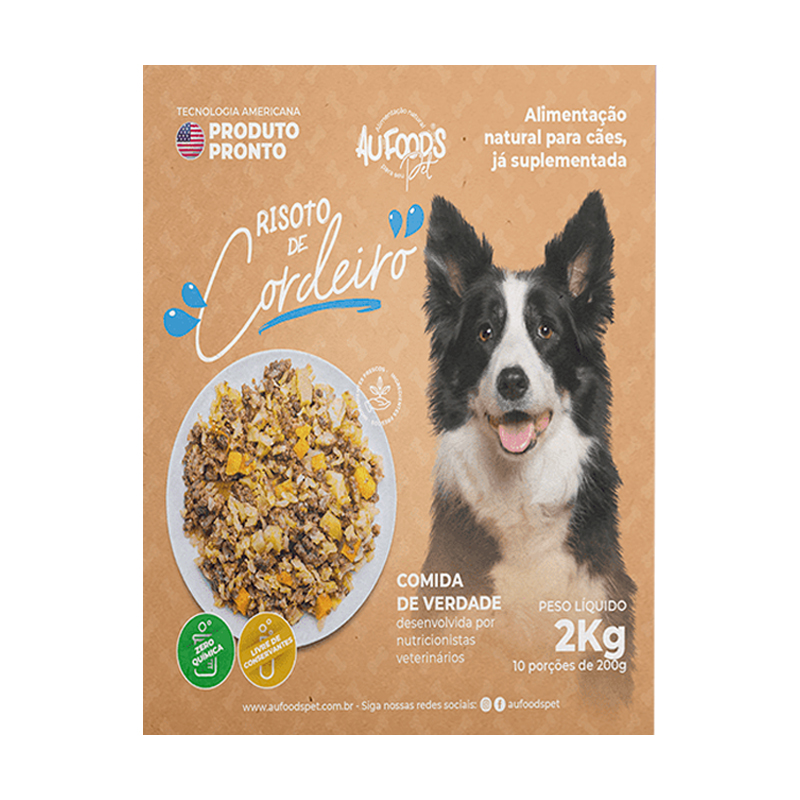 ALIMENTO NATURAL PARA CÃES AUFOODS RISOTO DE CORDEIRO - 2 KG