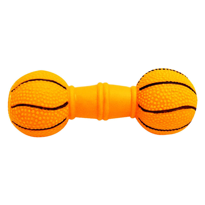 BRINQUEDO HALTERES BOLA DE BASQUETE PARA CÃES - LARANJA