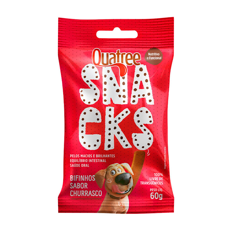 BIFINHO QUATREE SNACKS  SABOR CHURRASCO - 500 GR